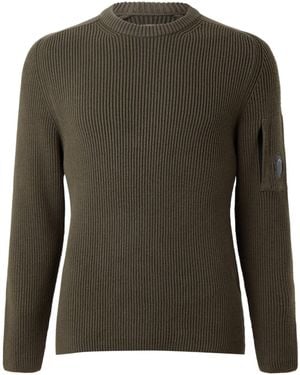 C.P. Company Neck Knit Jumper - Green