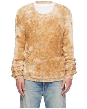 Marine Serre Wild Fluffy Knit Crewneck Sweater - Natural