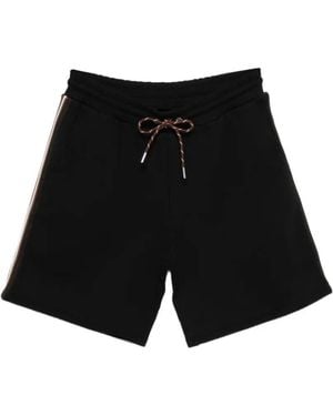 Moncler Logo Patch Drawstring Shorts - Black