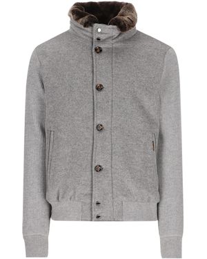 Moorer Long-Sleeved Casual Jacket - Gray