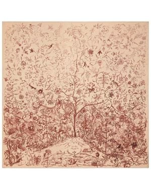Loro Piana Albero Della Vita 90 X 90 Foulard - Pink
