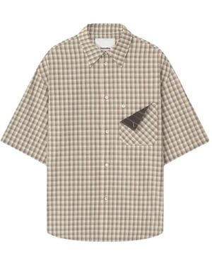 Nanushka Nahui Chest-Pocket Checked Shirt - Natural