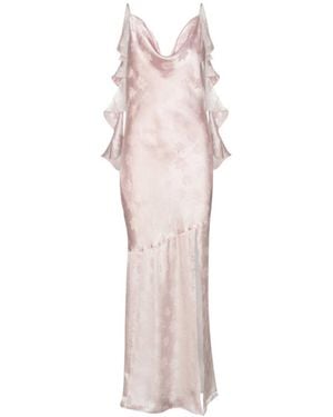 ROTATE BIRGER CHRISTENSEN Halter Neck Maxi Waterfall Dress - Pink