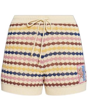 Zimmermann Zim Awaken Scallop Knit Short Multi Stripe - Natural