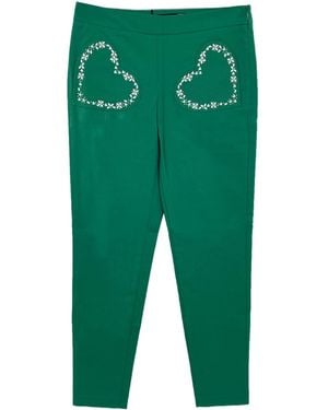 Moschino Heart-Shaped Bag Casual Pants - Green