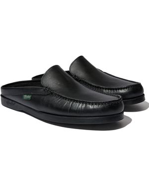 Paraboot Round-Toe Mules - Black