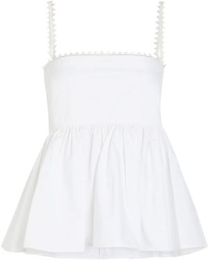 Jacquemus Peplum Cotton-Poplin Top - White