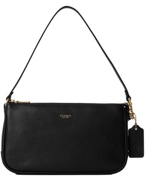 COACH Leather Underarm Bag - Black