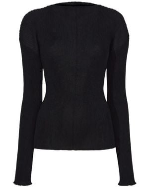 Proenza Schouler Camille Ribbed-Knit Top - Black