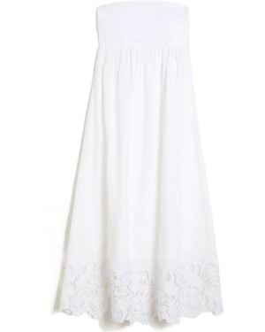 Max Mara Studio Scena Broderie Midi Dress - White
