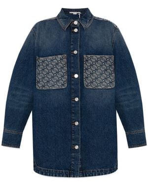 Stella McCartney Logo Long-Sleeved Shirt - Blue