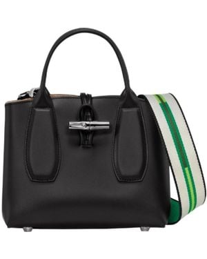 Longchamp Roseau Small Top Handle Bag - Black