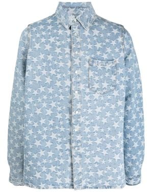ERL Star Pattern Long Sleeve Shirt - Blue