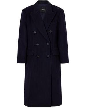 Theory Dark Wool Coat - Blue