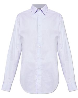 Emporio Armani Long-Sleeved Button-Down Shirt - White