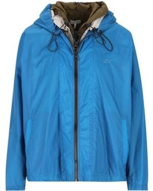 Loewe Logo Zip-Up Hooded Jacket - Blue