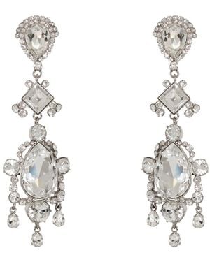 Balmain Brass And Crystal Pendant Earrings - Metallic