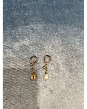 Miu Miu Logo Earrings - Blue