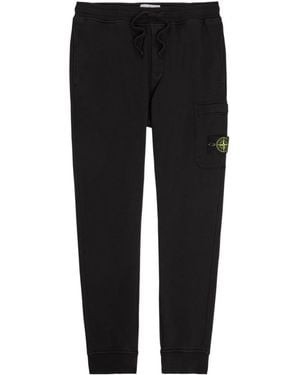 Stone Island Logo Cotton Sweatpants - Black