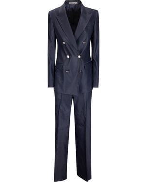 Tagliatore Double-Breasted Suit And Trousers - Blue