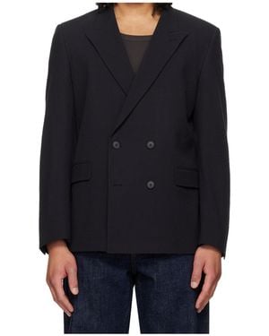 BOSS Double-Breasted Suit Jacket - Blue