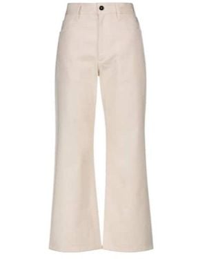 Jil Sander High-Rise Cotton Bootcut Trousers - White