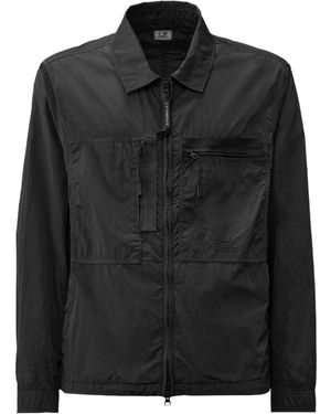 C.P. Company Zipped Bomber Jacket - Black