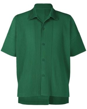 Homme Plissé Issey Miyake Pleated-Design Shirt - Green