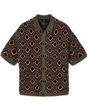AllSaints Morena Short Sleeve Collared Cardigan - Brown