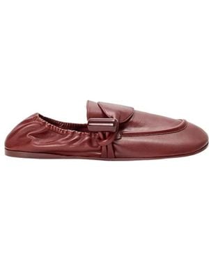 Loewe Glossy Calfskin Loafers - Purple