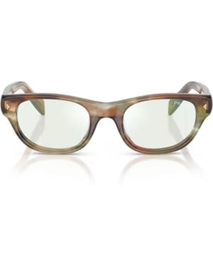 Prada Eyewear Oval Frame Sunglasses - White