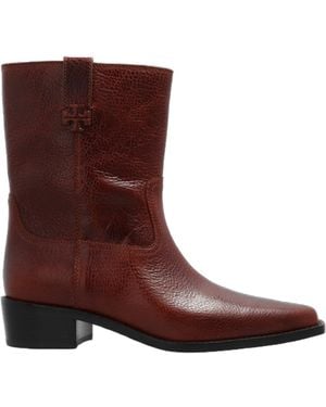 Tory Burch 40Mm Pointed-Toe Leather Ankle Boots - Brown