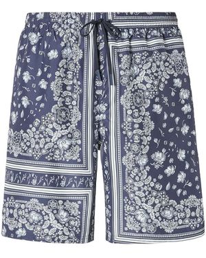 Fendi Printed Nylon Shorts - Blue