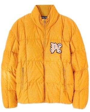 Palm Angels Zip-Up High Neck Puffer Jacket - Yellow