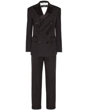 DSquared² Boston Double-Breasted Satin Suit - Black