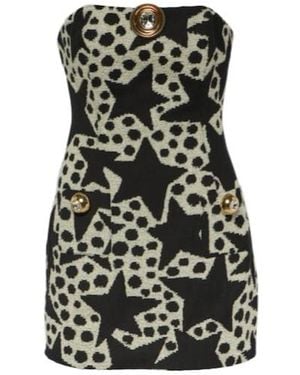 Area Jacquard Strapless Cotton-Blend Minidress - Black