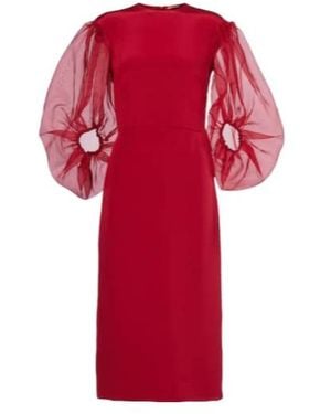 Altuzarra Danielle Silk Cady Midi Dress - Red