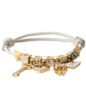 Prada Nappa Leather And Metal Bracelet - White