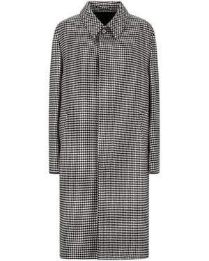 Lardini Houndstooth Wool Coat - Grey