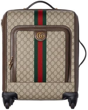 Gucci Gg Supreme Canvas Ophidia Suitcase - Green
