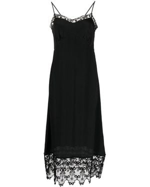 Simone Rocha Lace-Trim Midi Dress - Black
