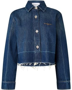 Givenchy Cropped Denim Jacket - Blue
