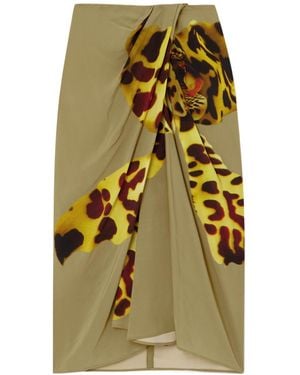 Dries Van Noten Draped Flared Skirt - Yellow