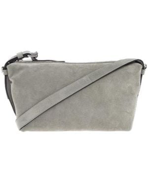 Moschino Suede Zip-Fastening Shoulder Bag - Grey