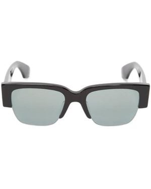 McQueen Eyewear Logo Printed Sunglasses - Metallic