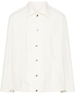 Jil Sander Logo Printed Button-Up Jacket - White