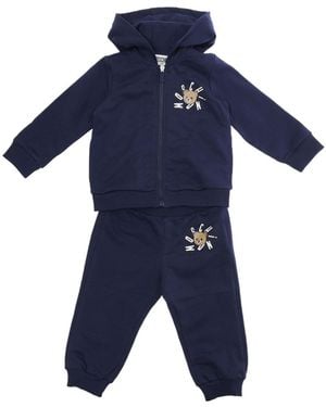 Moschino モスキーノ キッズ ロゴプリント ジップアップ トラックスーツ - Blue