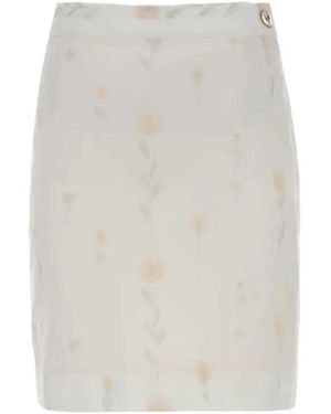 Vivienne Westwood Floral A-Line Mini Skirt - White