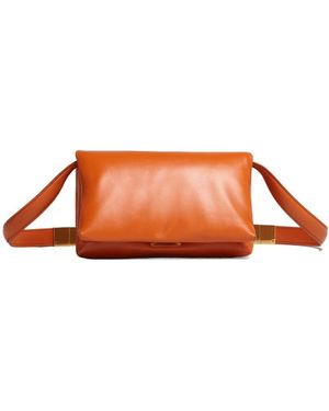 Marni Padded Foldover Top Crossbody Bag - Orange