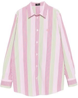 Etro Striped-Pattern Long-Sleeve Shirt - Pink